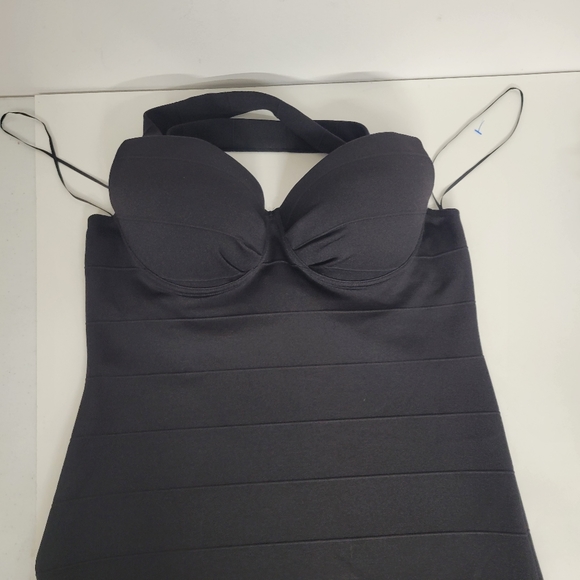 River Island Black Bodycon build in bra MiniDress - Picture 5 of 12